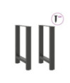 Picioare de masă antracit, 2 buc., 60x(72-73) cm, oțel - WOODBB2092