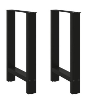 Picioare masă de sufragerie negre, 2 buc., 60x(72-73) cm, oțel - WOODBB2093