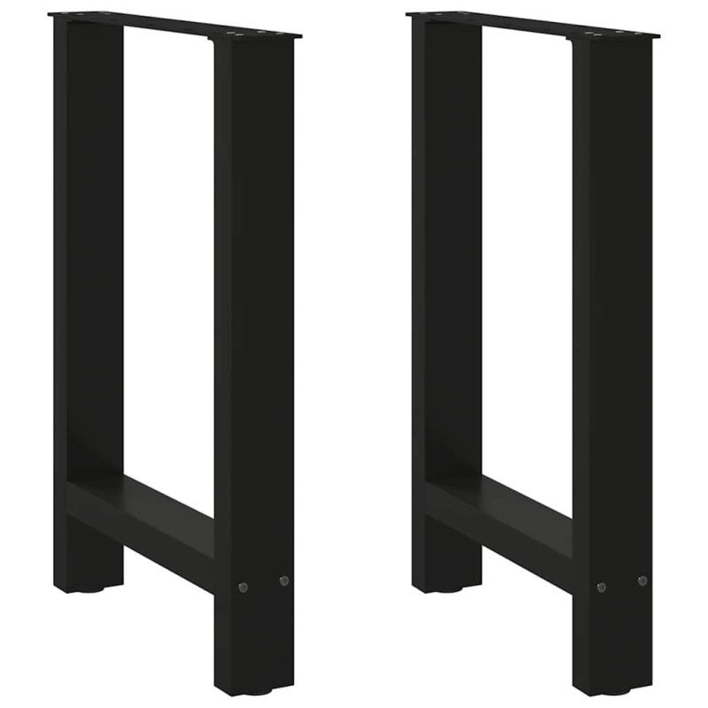 Picioare masă de sufragerie negre, 2 buc., 60x(72-73) cm, oțel - WOODBB2093