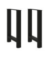 Picioare masă de sufragerie negre, 2 buc., 60x(72-73) cm, oțel - WOODBB2093