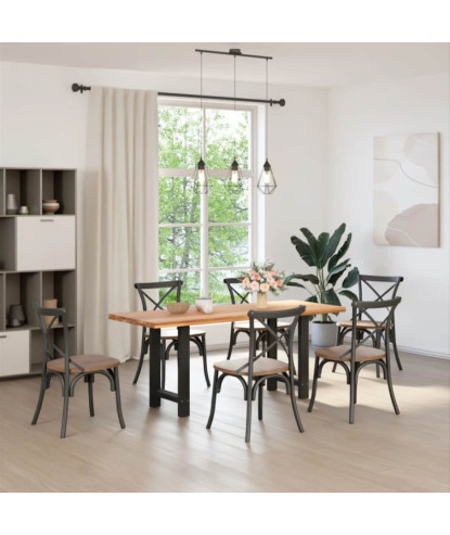 Picioare masă de sufragerie negre, 2 buc., 60x(72-73) cm, oțel - WOODBB2093