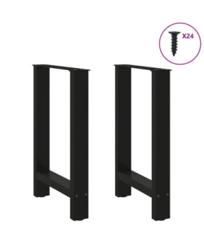 Picioare masă de sufragerie negre, 2 buc., 60x(72-73) cm, oțel - WOODBB2093