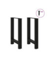 Picioare masă de sufragerie negre, 2 buc., 60x(72-73) cm, oțel - WOODBB2093