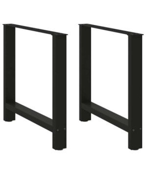 Picioare masă de sufragerie negre, 2 buc., 80x(72-73) cm, oțel - WOODBB2094