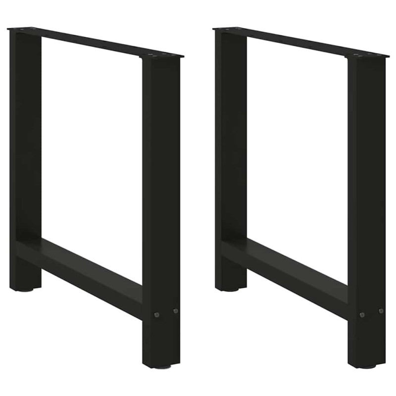 Picioare masă de sufragerie negre, 2 buc., 80x(72-73) cm, oțel - WOODBB2094