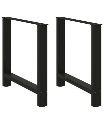 Picioare masă de sufragerie negre, 2 buc., 80x(72-73) cm, oțel - WOODBB2094