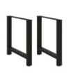 Picioare masă de sufragerie negre, 2 buc., 80x(72-73) cm, oțel - WOODBB2094