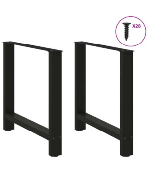 Picioare masă de sufragerie negre, 2 buc., 80x(72-73) cm, oțel - WOODBB2094