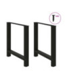 Picioare masă de sufragerie negre, 2 buc., 80x(72-73) cm, oțel - WOODBB2094