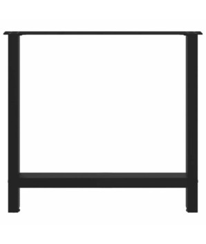 Picioare masă de sufragerie negre, 2 buc., 80x(72-73) cm, oțel - WOODBB2094