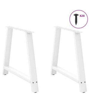 Picioare de masă în formă de A, 2 buc., alb, 100x(72-73) cm, oțel - WOODBB2096