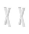 Picioare de masă în formă de X, 2 buc., alb, 50x(72-73) cm, oțel - WOODBB2097