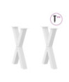 Picioare de masă în formă de X, 2 buc., alb, 50x(72-73) cm, oțel - WOODBB2097