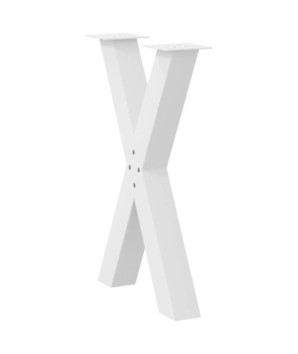 Picioare de masă în formă de X, 2 buc., alb, 50x(72-73) cm, oțel - WOODBB2097