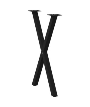 Picioare de masă în formă de X, 2 buc., negru, 50x(72-73) cm, oțel - WOODBB2098
