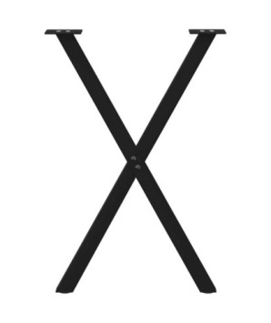 Picioare de masă în formă de X, 2 buc., negru, 50x(72-73) cm, oțel - WOODBB2098