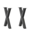 Picioare de masă în formă de X, 2 buc., antracit, 60x(72-73) cm, oțel - WOODBB2099
