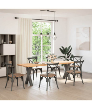 Picioare de masă în formă de X, 2 buc., antracit, 60x(72-73) cm, oțel - WOODBB2099