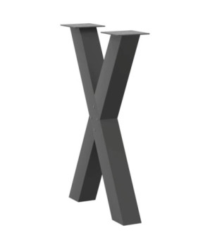Picioare de masă în formă de X, 2 buc., antracit, 60x(72-73) cm, oțel - WOODBB2099