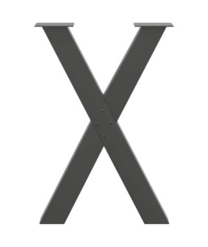 Picioare de masă în formă de X, 2 buc., antracit, 60x(72-73) cm, oțel - WOODBB2099