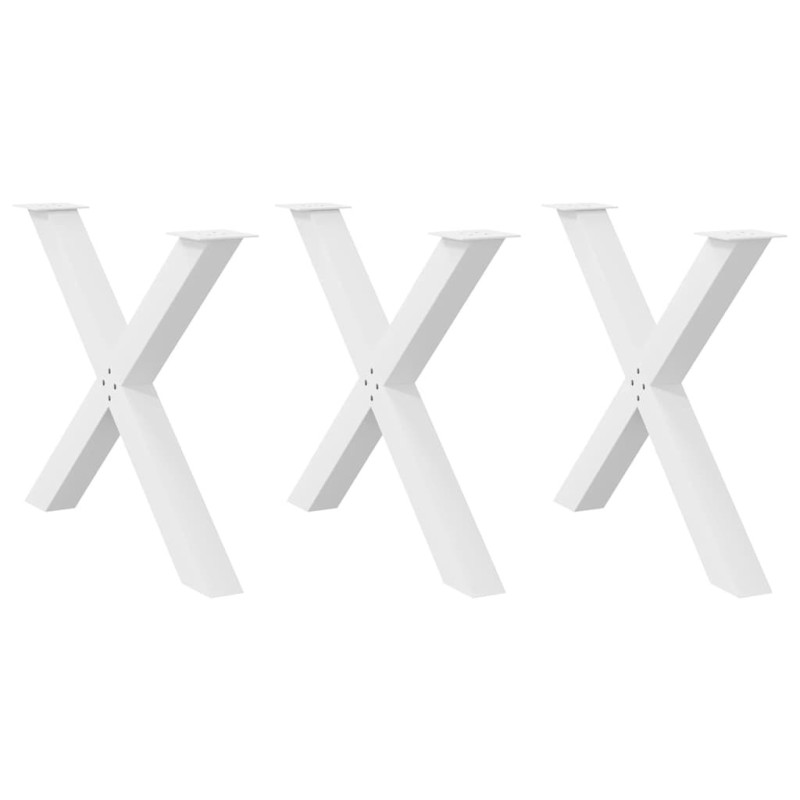 Picioare de masă în formă de X, 3 buc., alb, 90x(72-73) cm, oțel - WOODBB2100 Picioare de masă în formă de X, 3 buc., alb, 90x(72-73) cm, oțel - WOODBB2100