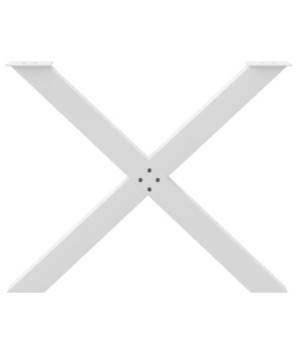 Picioare de masă în formă de X, 3 buc., alb, 90x(72-73) cm, oțel - WOODBB2100