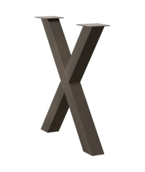 Picioare de masă în formă de X, 3 buc., oțel natural, 80x(72-73) cm - WOODBB2101