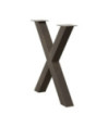 Picioare de masă în formă de X, 3 buc., oțel natural, 80x(72-73) cm - WOODBB2101