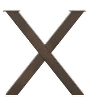 Picioare de masă în formă de X, 3 buc., oțel natural, 80x(72-73) cm - WOODBB2101