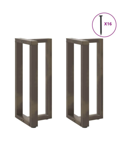 Picioare de masă de bar în formă de T, 2 buc., negru, 40x35x(90-91) cm, oțel - WOODBB2104
