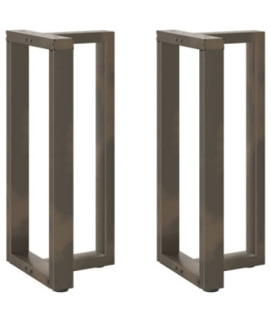 Picioare de masă de bar în formă de T, 2 buc., negru, 40x35x(90-91) cm, oțel - WOODBB2104