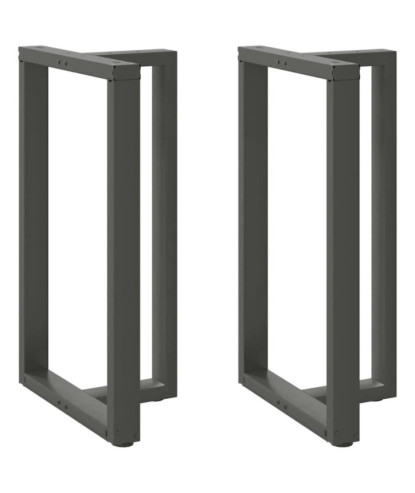 Picioare de masă de bar în formă de T, 2 buc., antracit, 60x35x(100-101) cm, oțel - WOODBB2105