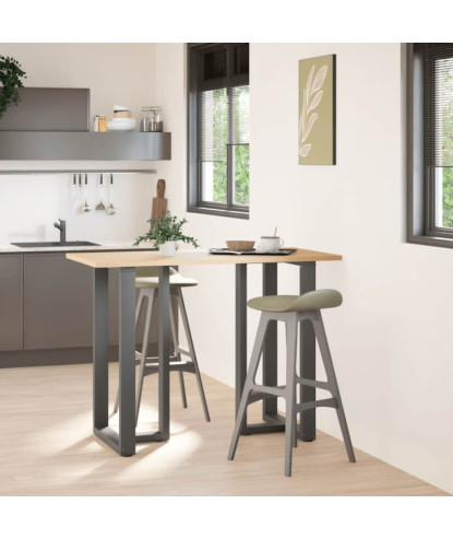 Picioare de masă de bar în formă de T, 2 buc., antracit, 60x35x(100-101) cm, oțel - WOODBB2105