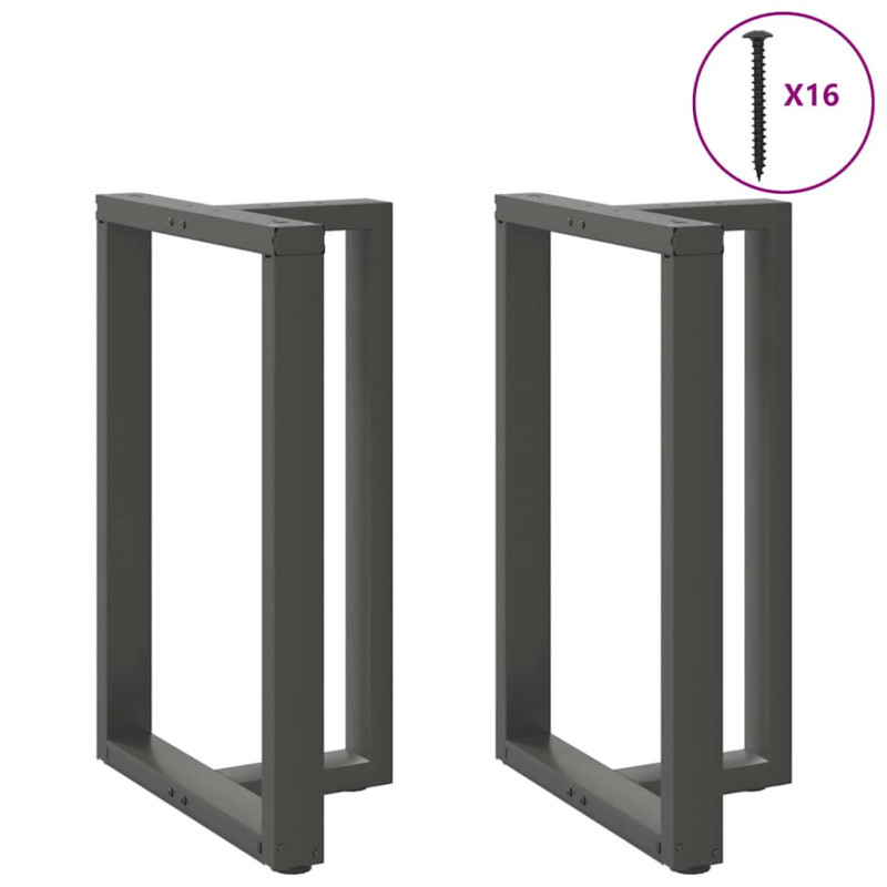 Picioare de masă de bar în formă de T, 2 buc., antracit, 60x35x(90-91) cm, oțel - WOODBB2106 Picioare de masă de bar în formă de T, 2 buc., antracit, 60x35x(90-91) cm, oțel - WOODBB2106