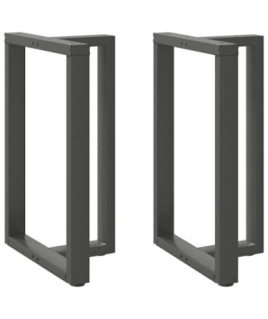 Picioare de masă de bar în formă de T, 2 buc., antracit, 60x35x(90-91) cm, oțel - WOODBB2106