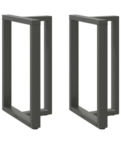 Picioare de masă de bar în formă de T, 2 buc., antracit, 60x35x(90-91) cm, oțel - WOODBB2106