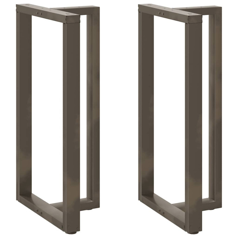 Picioare de masă de bar în formă de T, 2 buc., negru, 60x35x(110-111) cm, oțel - WOODBB2108