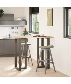 Picioare de masă de bar în formă de T, 2 buc., negru, 60x35x(110-111) cm, oțel - WOODBB2108