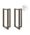 Picioare de masă de bar în formă de T, 2 buc., negru, 60x35x(110-111) cm, oțel - WOODBB2108