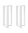 Picioare de masă de bar în formă de T, 2 buc., alb, 50x35x(90-91) cm, oțel - WOODBB2109
