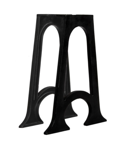 Picioare de masă 2 buc. cu bază arcuită în formă de A, Fontă, cu aspect industrial, cu aspect vintage - WOODBB2127