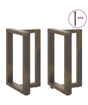 Picioare de masă în formă de T, 2 buc., negru, 50x35x(72-73) cm, oțel - WOODBB2144