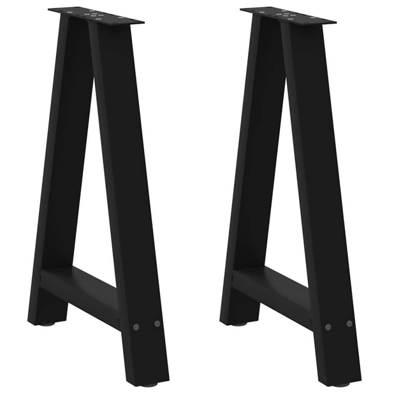 Picioare de masă în formă de A, 2 buc., negru, 60x(72-73) cm, oțel - WOODBB2145