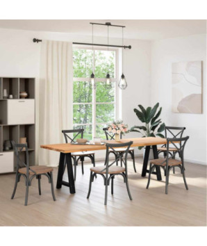 Picioare de masă în formă de A, 2 buc., negru, 60x(72-73) cm, oțel - WOODBB2145
