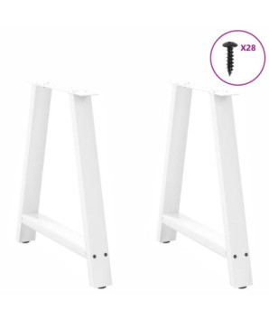 Picioare de masă în formă de A, 2 buc., alb, 80x(72-73) cm, oțel - WOODBB2146