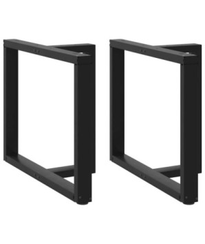 Picioare de masă în formă de T, 2 buc., negru, 90x35x(72-73) cm, oțel - WOODBB2147