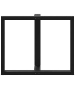 Picioare de masă în formă de T, 2 buc., negru, 90x35x(72-73) cm, oțel - WOODBB2147