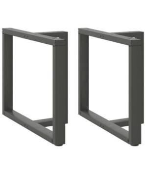 Picioare de masă în formă de T, 2 buc., antracit, 90x35x(72-73) cm, oțel - WOODBB2148