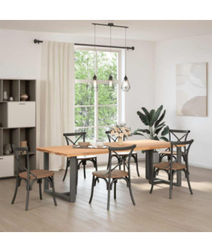 Picioare de masă în formă de T, 2 buc., antracit, 90x35x(72-73) cm, oțel - WOODBB2148