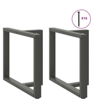 Picioare de masă în formă de T, 2 buc., antracit, 90x35x(72-73) cm, oțel - WOODBB2148